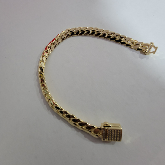 Pulsera Cubana 8mm/14K/8.5 pulgadas