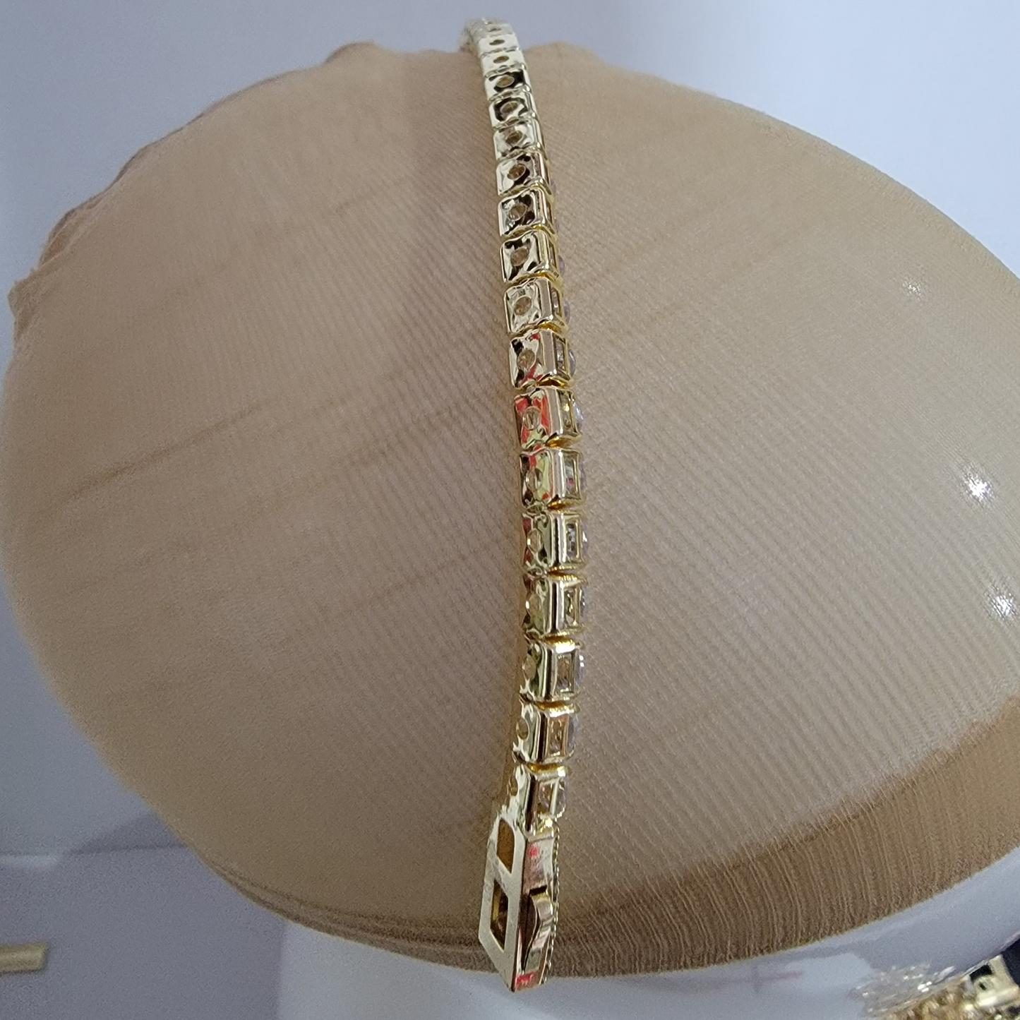 Pulsera Diamantada 6mm/14k/9 Pulgadas