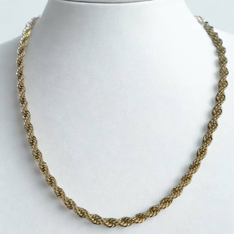 Cadena Torsal Lazo Chapada en Oro 14K – 5 mm, 24