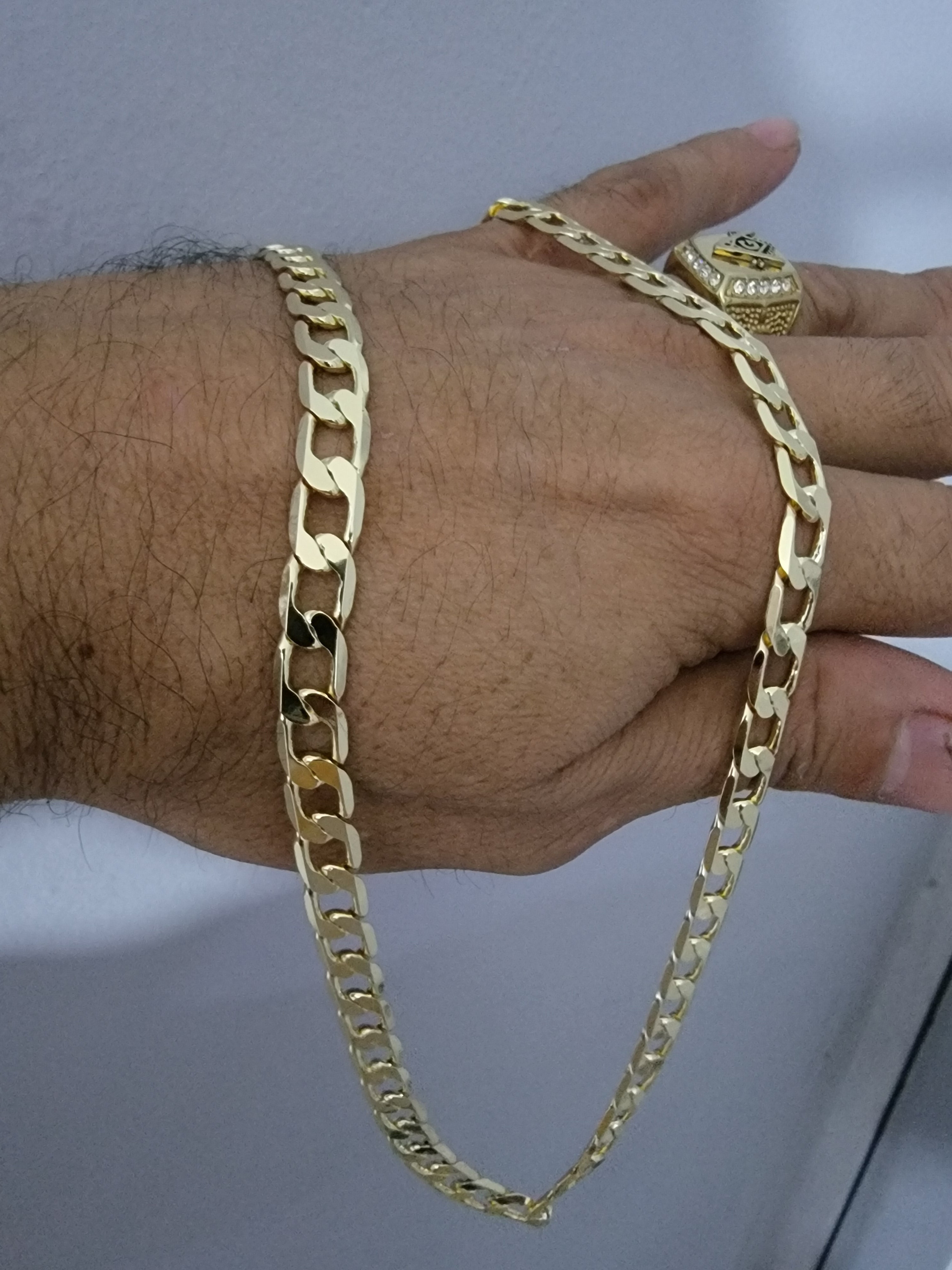 cadena cubana tegido 1x1 corte brillo