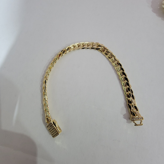 Pulsera Cubana 8mm/14K/8.5 pulgadas
