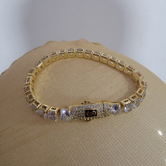 Pulsera Diamantada 6mm/14k/9 Pulgadas