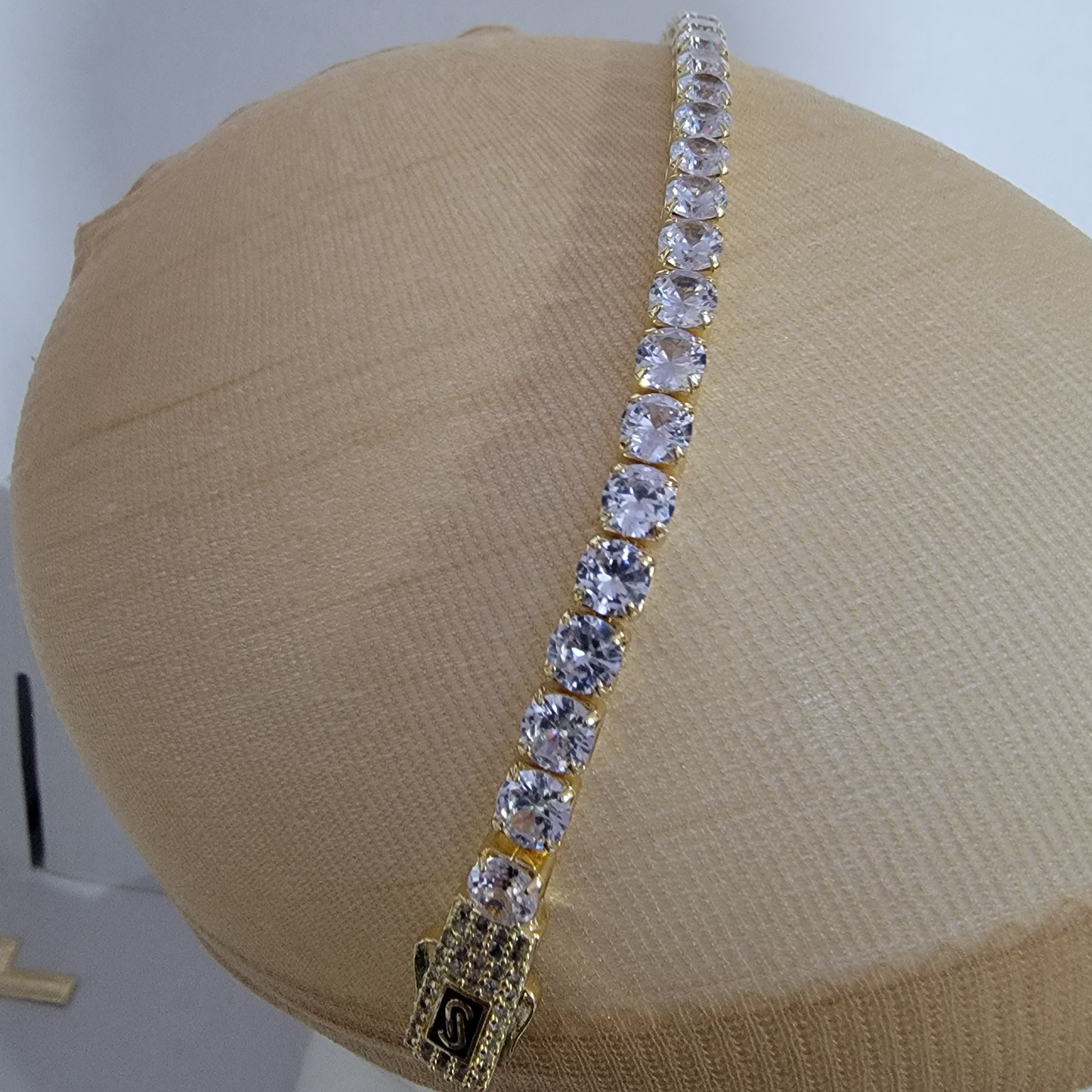 Pulsera Diamantada 6mm/14k/9 Pulgadas