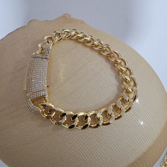 Pulsera Mónaco 6mm/14k/9pulg.