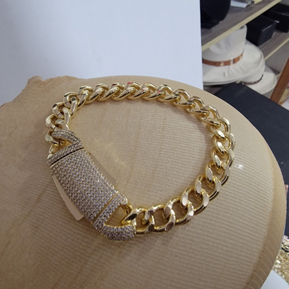 Pulsera Mónaco 6mm/14k/9pulg.