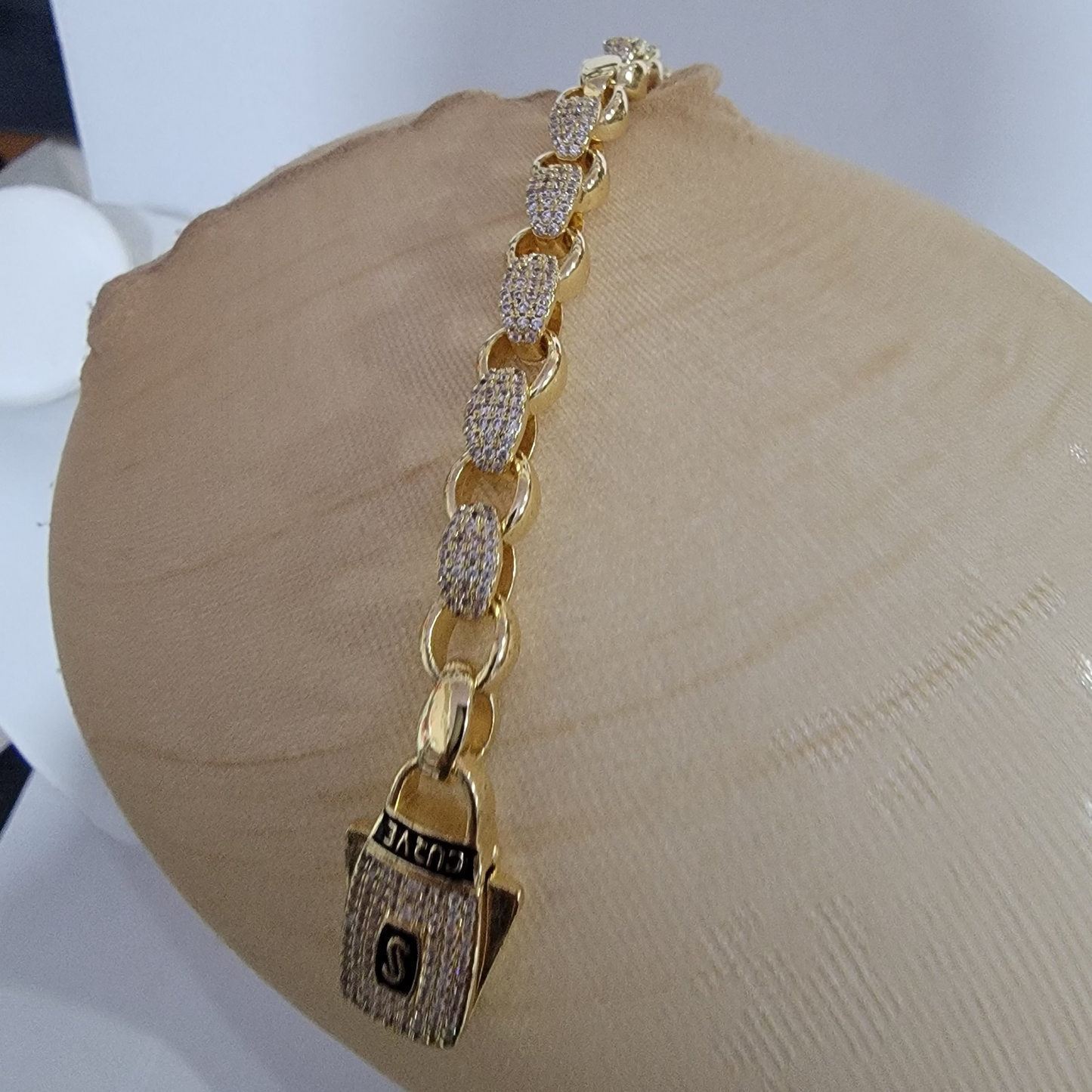 Pulsera Monaco 14k/10mm/8pulgadas