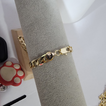 Pulsera 1A1 Planchado 14K/8mm/9pulgadas