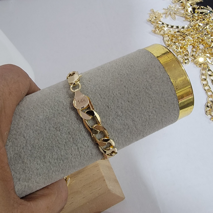 Pulsera 1A1 Planchado 14K/8mm/9pulgadas