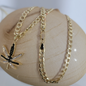 Cadena Cubana Hoja de Marihuana Color 14k/6mm/24 pulgadas