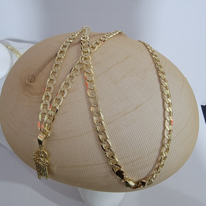 Cadena Cubana San Judas 14k/6mm/24 pulgadas