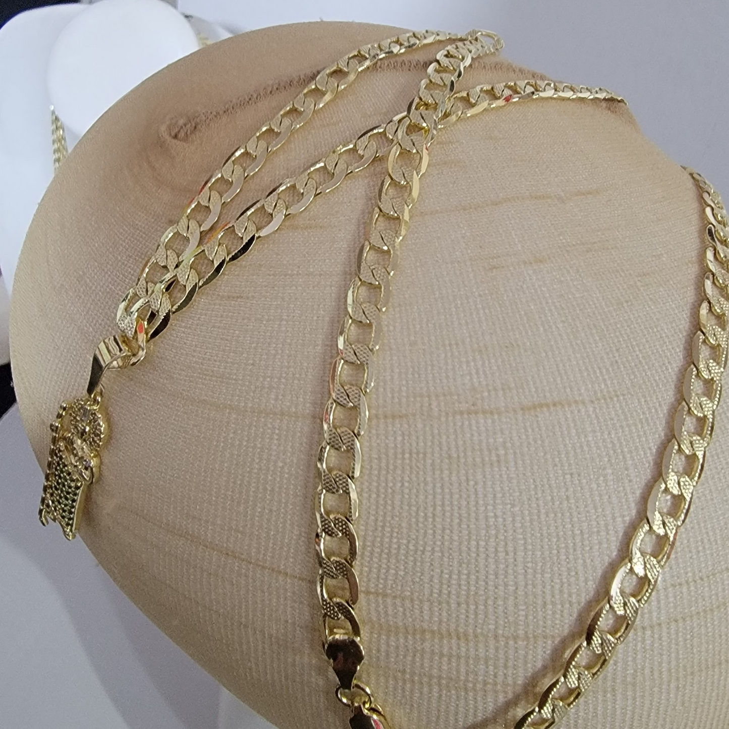 Cadena Cubana San Judas 14k/6mm/24 pulgadas