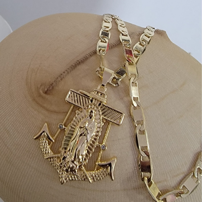 Cadena La Virgen 14k/6mm/24 pulgadas