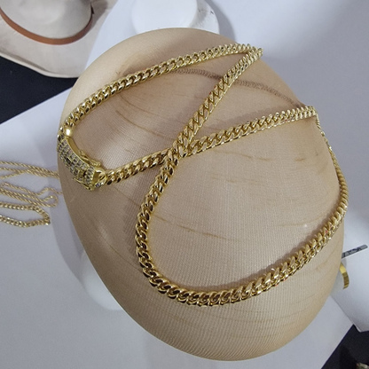 Cadena Monaco Chain 14k/6mm/24 pulgadas
