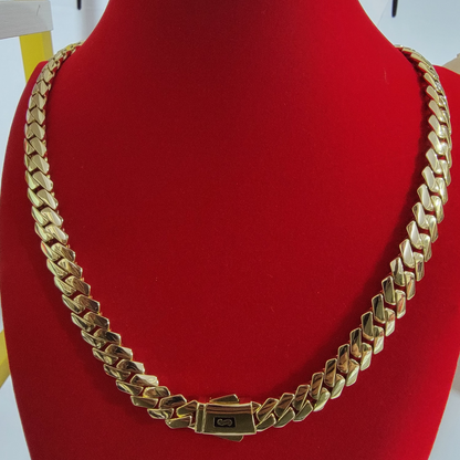 Cadena Monaco Lisa 5 capas/14k/12mm/24 pulgadas