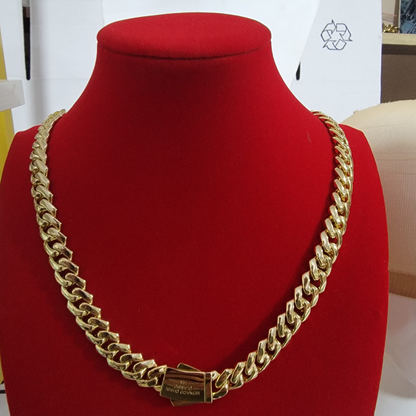 Cadena Monaco Lisa 5 capas/14k/12mm/24 pulgadas