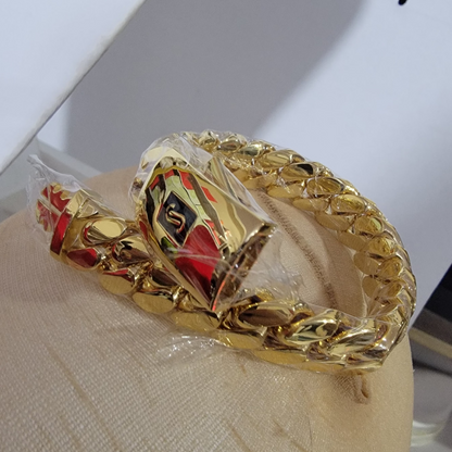 Pulsera Monaco Lisa 5 Capas/14K/15mm/9 pulgadas