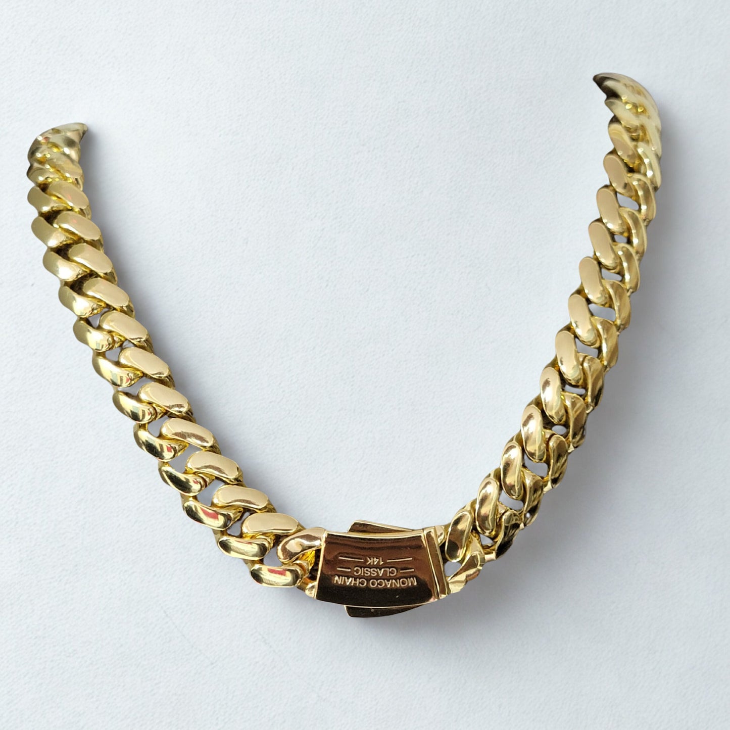 Cadena Cubana Mónaco Premium – Chapado en Oro 5 Capas (16 mm, 24”)