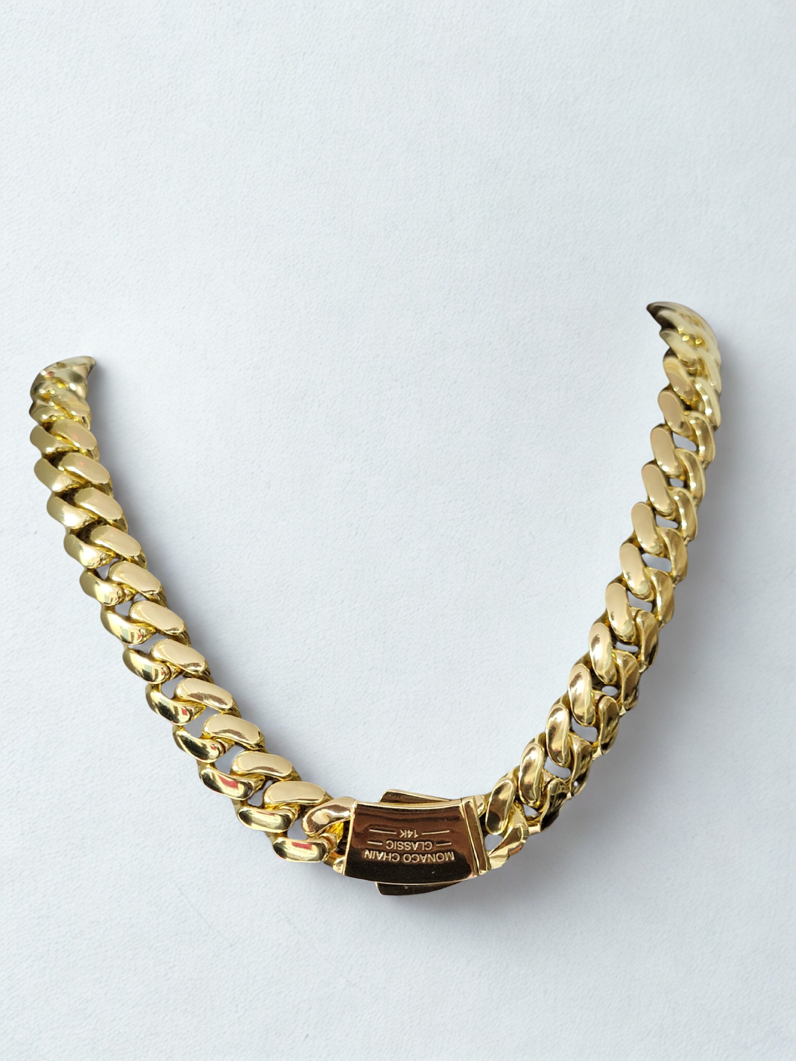 Cadena Cubana Mónaco Premium – Chapado en Oro 5 Capas (16 mm, 24”)