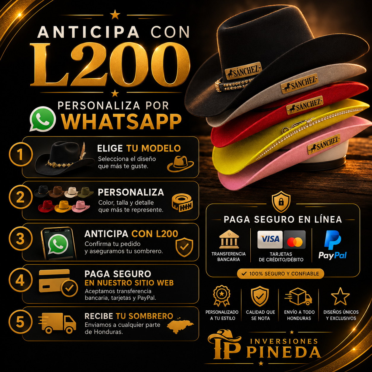 Sombreros Vaqueros Personalizados Premium