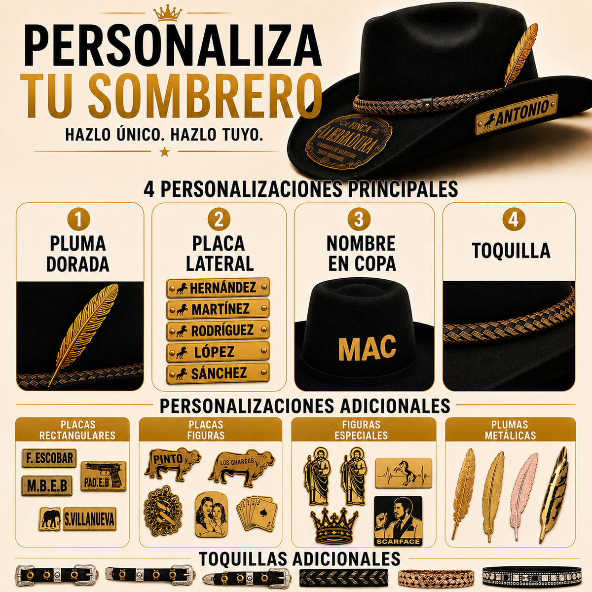Sombreros Vaqueros Personalizados Premium