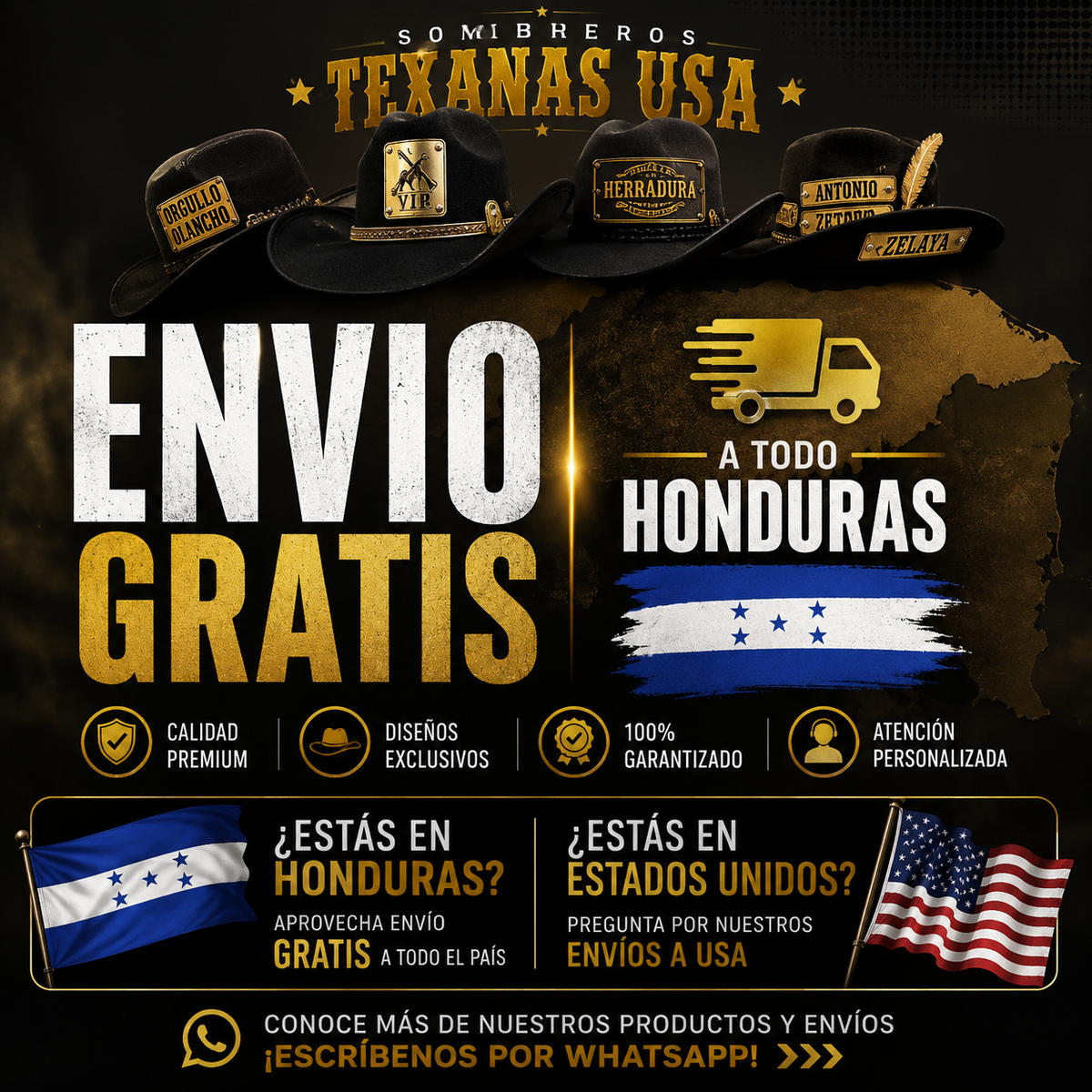 Sombreros Vaqueros Personalizados Premium