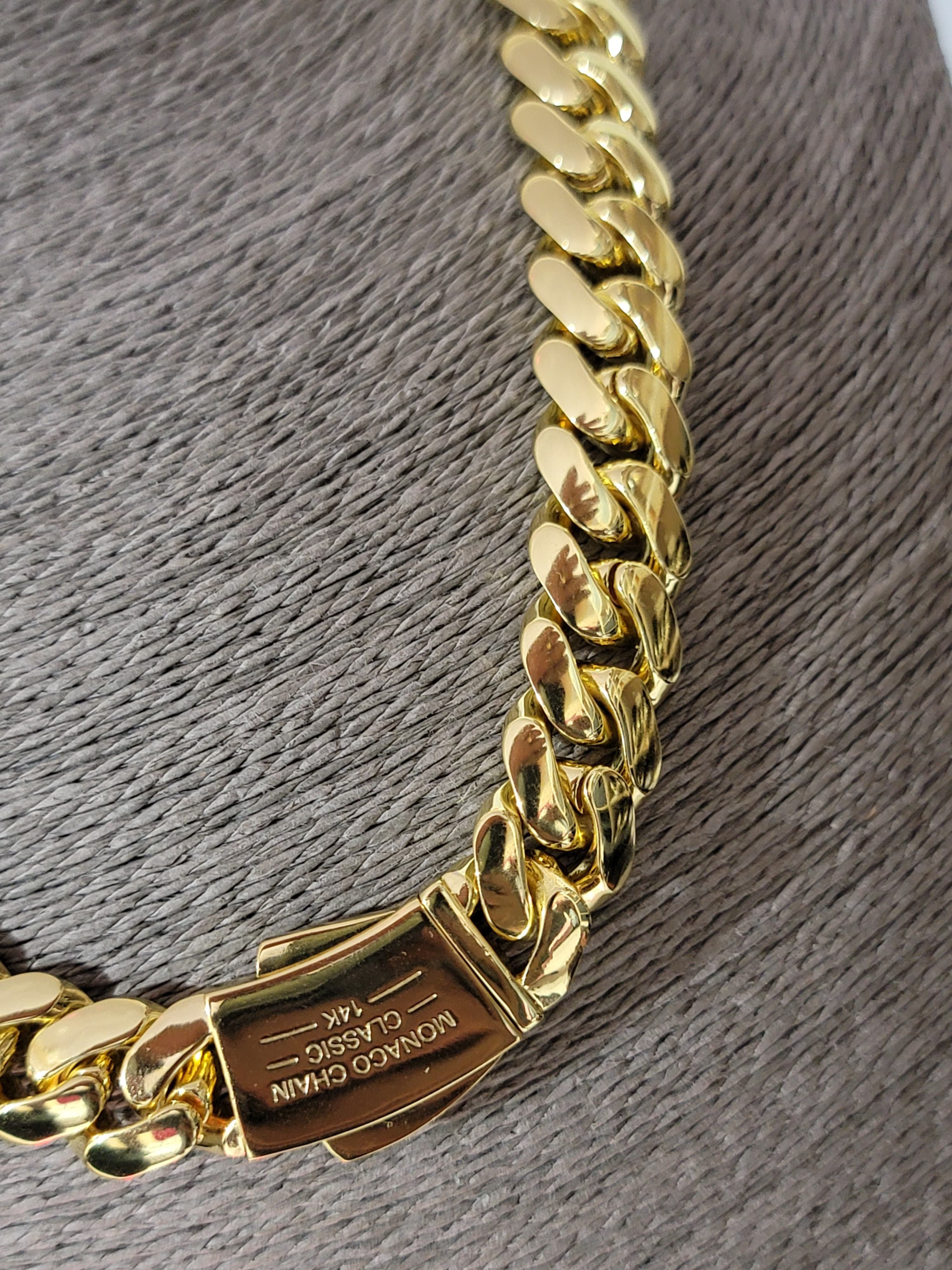 Cadena Cubana Mónaco Chain 16mm Chapada en Oro 14K – Edición Premium