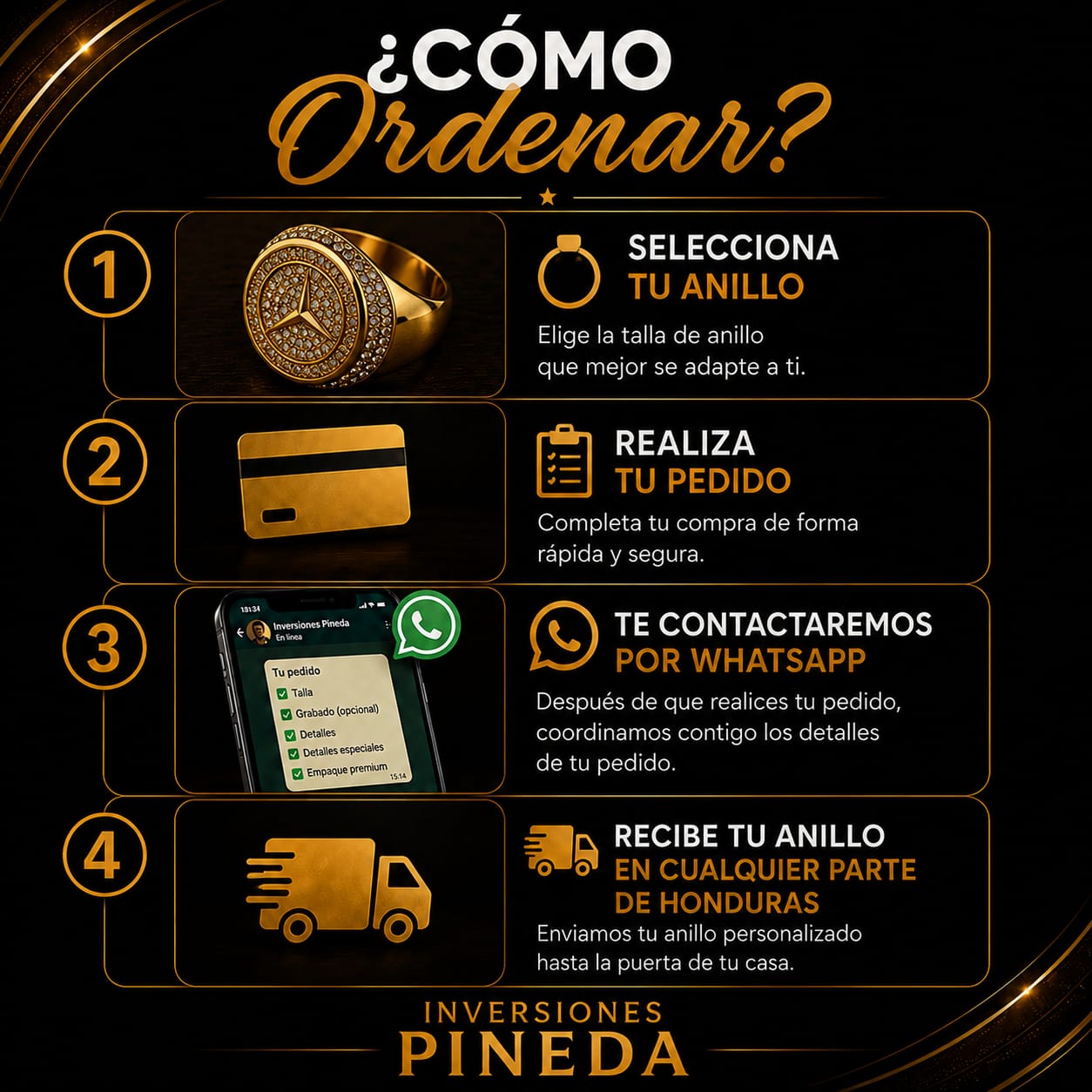 Anillo Mercedes-Benz Electrochapado en Oro 14K | Acero Inoxidable Premium