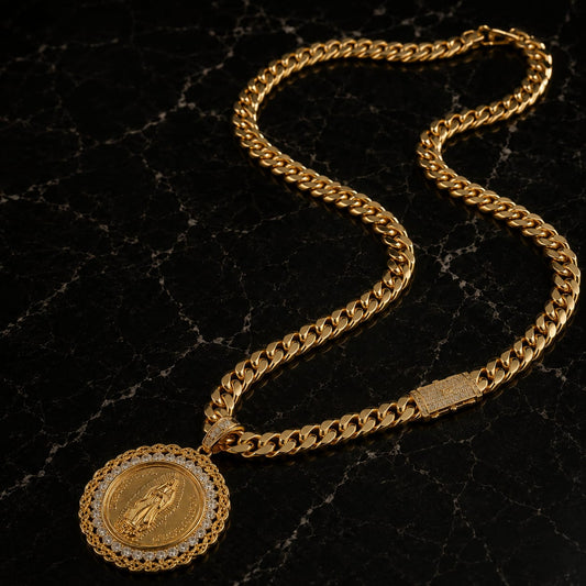 Cadena Monaco Medalla De La Virgen