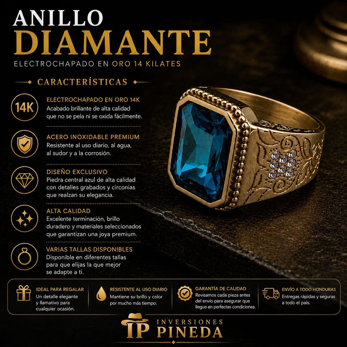 Anillo Diamante De Lujo