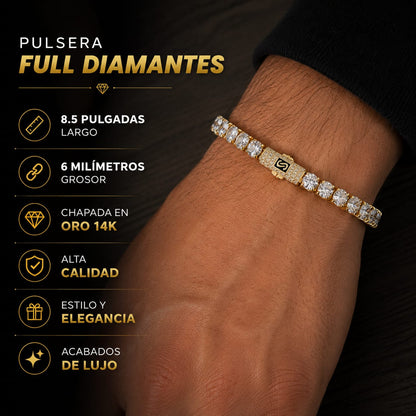 Pulsera Full Diamantes De Lujo