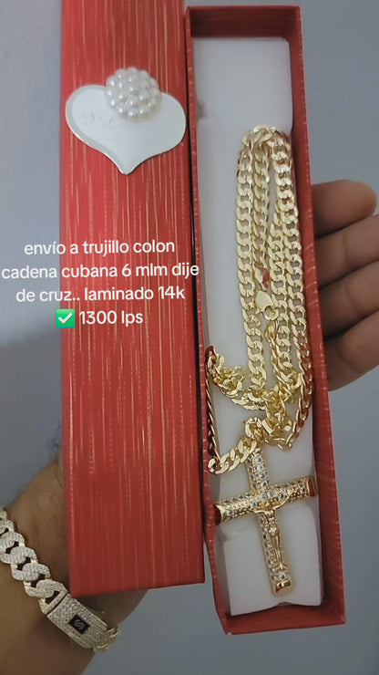 cadena cubana con resaltes 3d