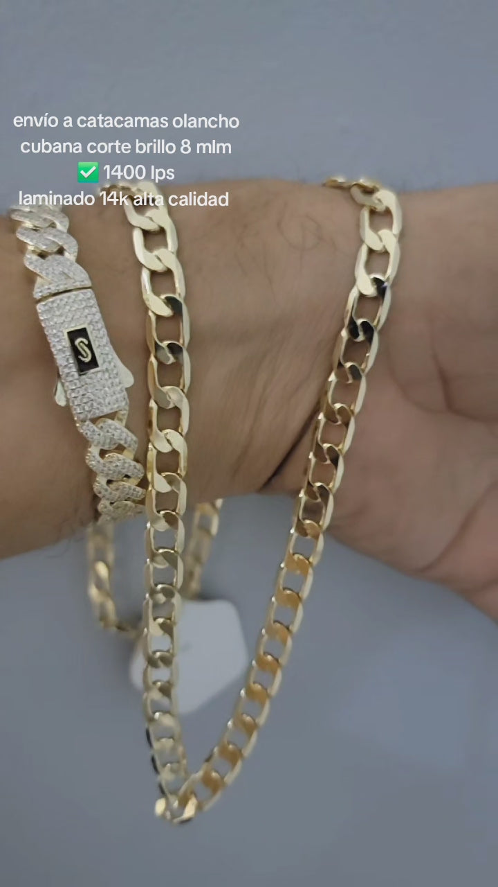 cadena cubana tegido 1x1 corte brillo