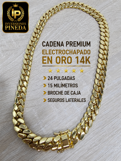 cadena sin dije primium 5 capas de oro 14k