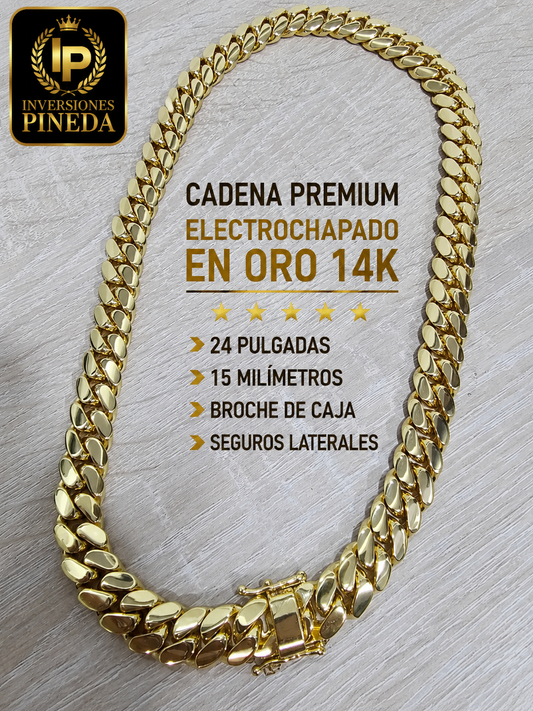 cadena sin dije primium 5 capas de oro 14k