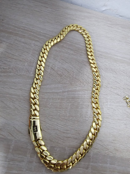 Mónaco chain sin dije broche liso 15 milímetros