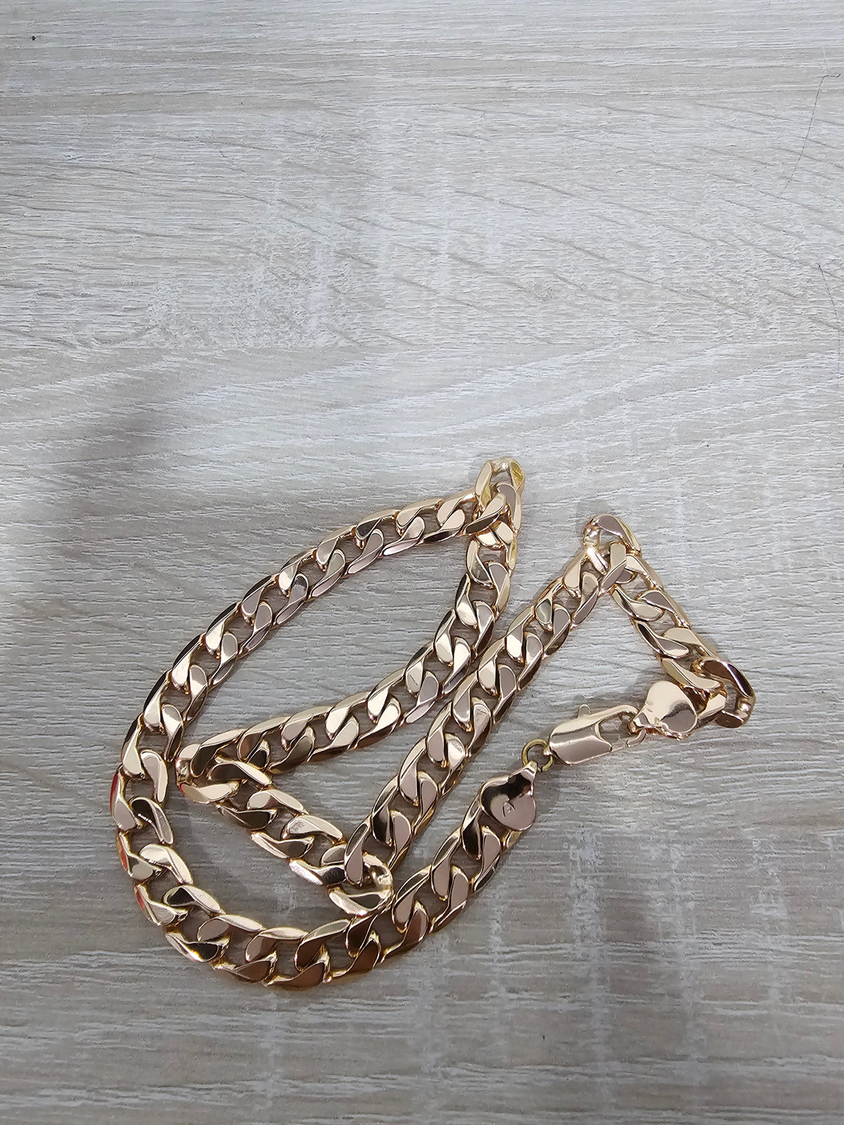 cadena cubana sin dije chapada en oro rosa 10 milímetros