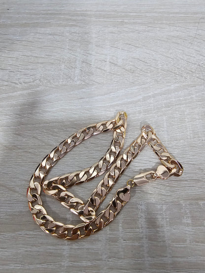 cadena cubana sin dije chapada en oro rosa 10 milímetros