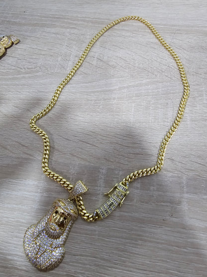 Mónaco chain 6 milímetros dije cristo zirconias
