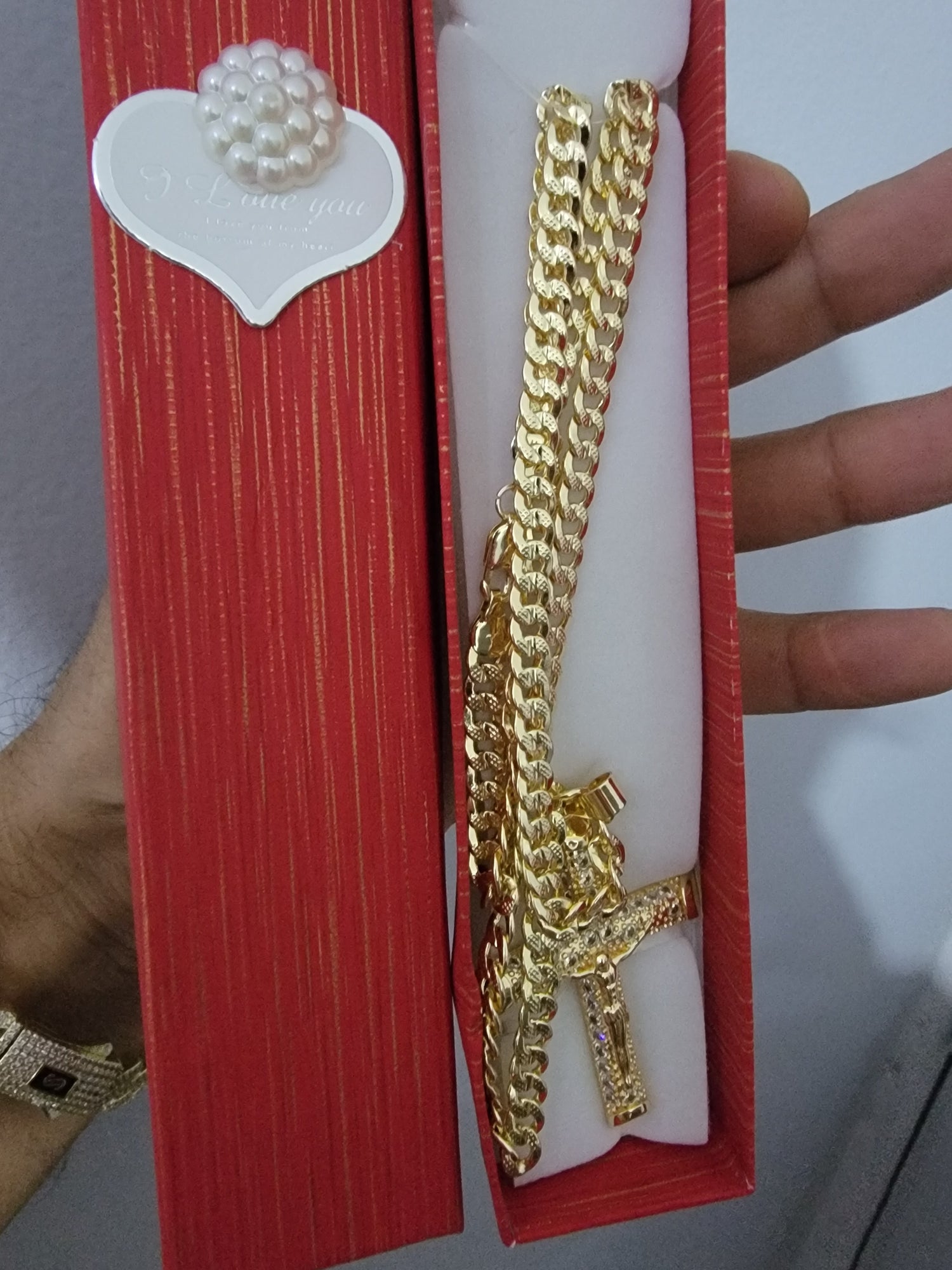 cadena cubana con resaltes 3d