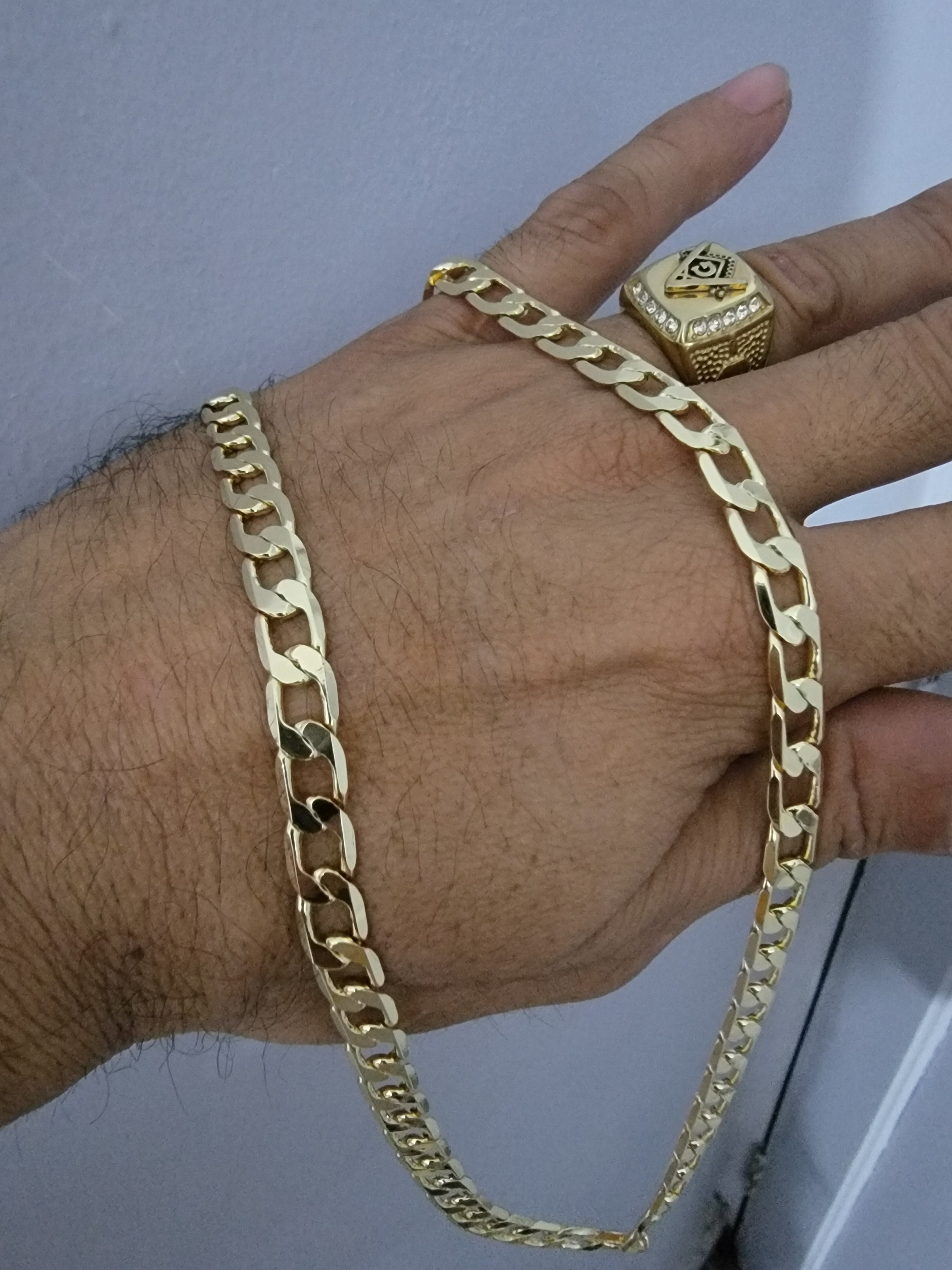 cadena cubana tegido 1x1 corte brillo