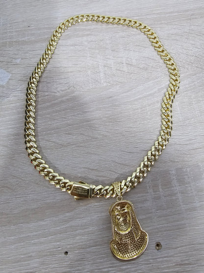 Mónaco chain con dije broche liso alta gama 12 milímetros
