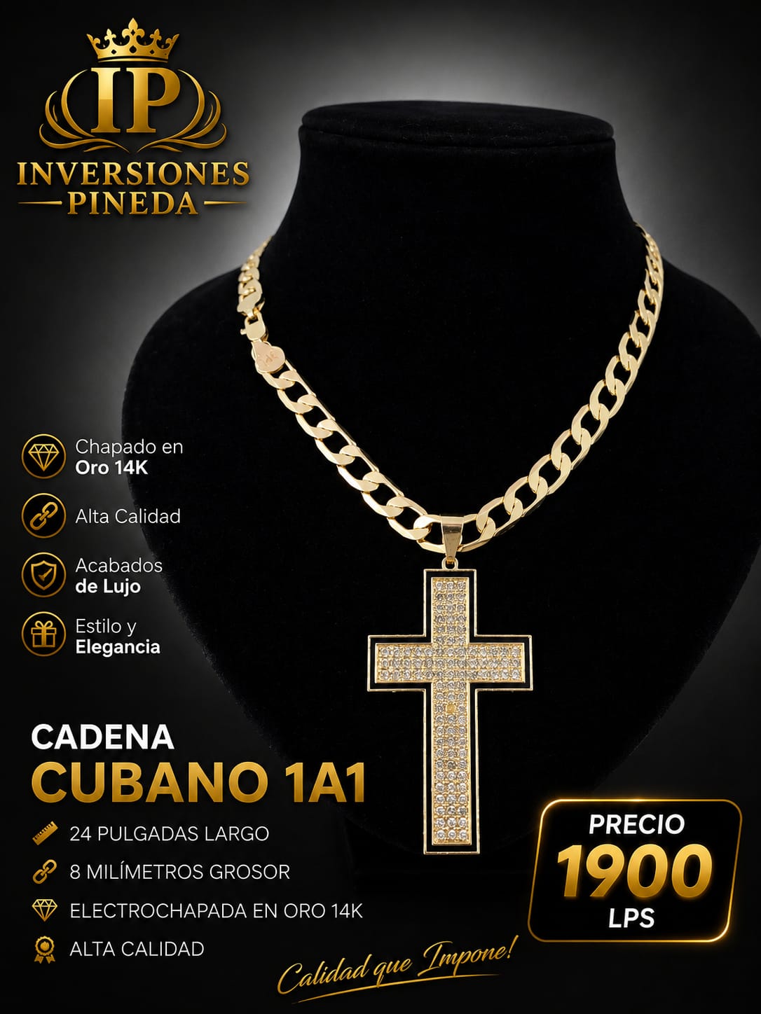 cadena cubana dije de cruz