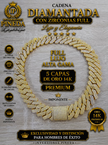 ultra cadena diamantada 22 milímetros